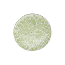 Ceramic Dessert Plate Pastel Green Lace Embossing Print By Rice DK